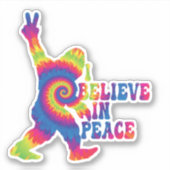 Funny Bigfoot Ich glaube an den Frieden Aufkleber (Vorderseite)