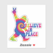 Funny Bigfoot Ich glaube an den Frieden Aufkleber (Blatt)