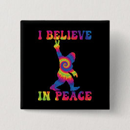 Funny Bigfoot Ich glaube an den Frieden Button