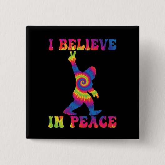 Funny Bigfoot Ich glaube an den Frieden Button (Vorderseite)