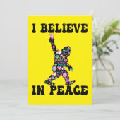 Funny Bigfoot Ich glaube an den Frieden Einladung (Stehend Vorderseite)