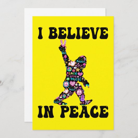 Funny Bigfoot Ich glaube an den Frieden Einladung (Vorne/Hinten)