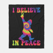 Funny Bigfoot Ich glaube an den Frieden Fleecedecke (Vorderseite)