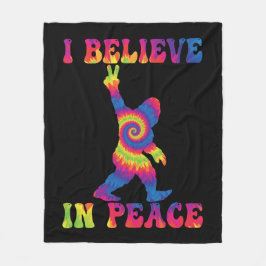 Funny Bigfoot Ich glaube an den Frieden Fleecedecke