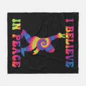 Funny Bigfoot Ich glaube an den Frieden Fleecedecke (Vorderseite (Horizontal))