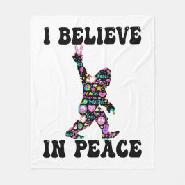 Funny Bigfoot Ich glaube an den Frieden Fleecedecke