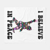Funny Bigfoot Ich glaube an den Frieden Fleecedecke (Vorderseite (Horizontal))