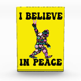 Funny Bigfoot Ich glaube an den Frieden Fotoblock