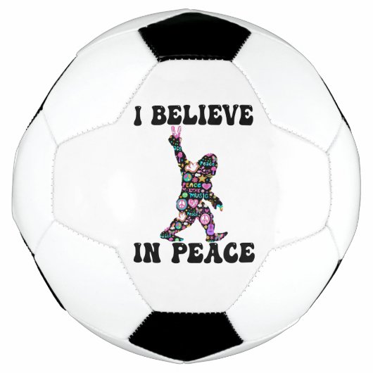 Funny Bigfoot Ich glaube an den Frieden Fußball (Vorderseite)