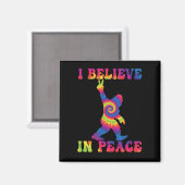 Funny Bigfoot Ich glaube an den Frieden Magnet (Vorderseite/Rückseite)