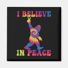 Funny Bigfoot Ich glaube an den Frieden Magnet