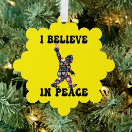 Funny Bigfoot Ich glaube an den Frieden Ornament Karte