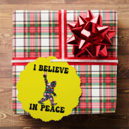 Funny Bigfoot Ich glaube an den Frieden Ornament Karte