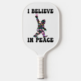 Funny Bigfoot Ich glaube an den Frieden Pickleball Schläger