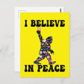 Funny Bigfoot Ich glaube an den Frieden Postkarte (Vorne/Hinten)