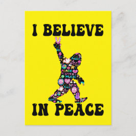 Funny Bigfoot Ich glaube an den Frieden Postkarte