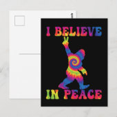 Funny Bigfoot Ich glaube an den Frieden Postkarte (Vorne/Hinten)