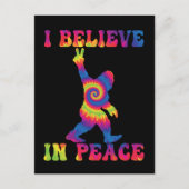 Funny Bigfoot Ich glaube an den Frieden Postkarte (Vorderseite)