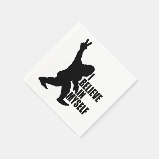 Funny Bigfoot-Ich glaube an mich selbst Serviette (Ecke)