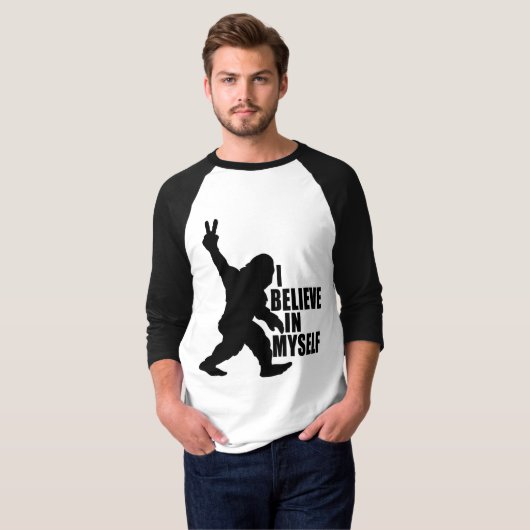 Funny Bigfoot-Ich glaube an mich selbst T-Shirt (Vorne ganz)