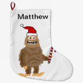 Funny Bigfoot in der Weihnachtsmannmütze Weihnacht Großer Weihnachtsstrumpf (Vorderseite)