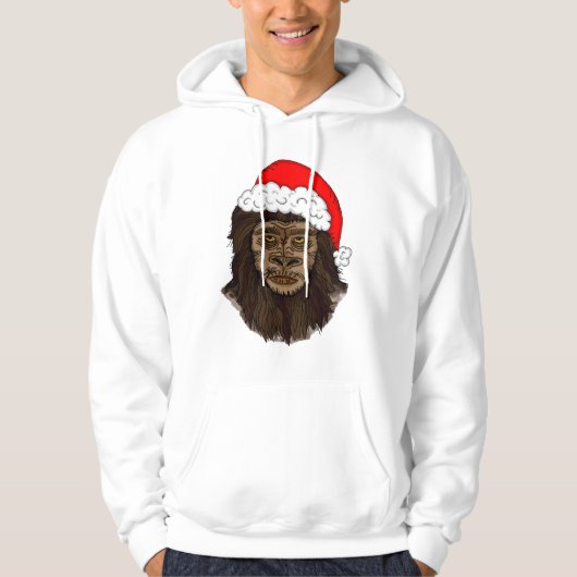 Funny Bigfoot In Weihnachtsmannmütze Sasquatch Spa Hoodie (Vorderseite)