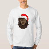 Funny Bigfoot In Weihnachtsmannmütze Sasquatch Spa T-Shirt (Vorderseite)