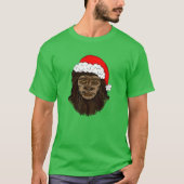 Funny Bigfoot In Weihnachtsmannmütze Sasquatch Spa T-Shirt (Vorderseite)