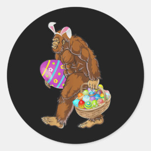 Funny Bigfoot Jagd Ostereier Runder Aufkleber
