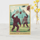 Funny Bigfoot Karte (Gelbe Blume)