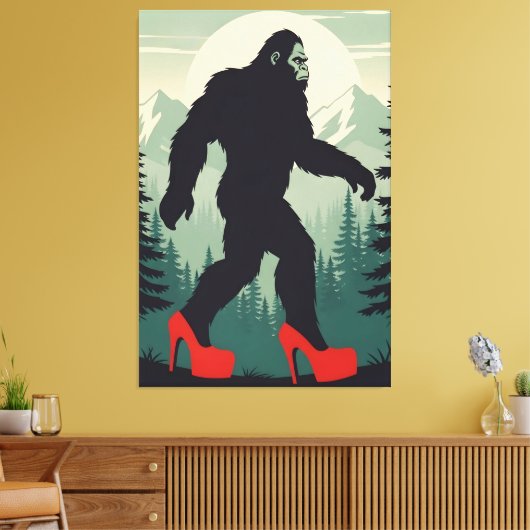 Funny Bigfoot Leinwanddruck (Insitu (Wohnzimmer))