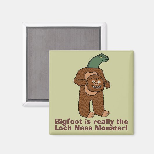 Funny Bigfoot Loch Ness Monster Magnet (Vorderseite/Rückseite)