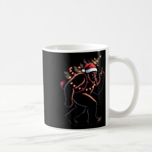 Funny Bigfoot Middle Finger Christmas Sasquatch An Kaffeetasse (Rechts)