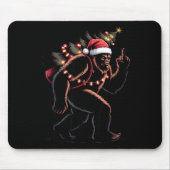 Funny Bigfoot Middle Finger Christmas Sasquatch An Mousepad (Vorne)