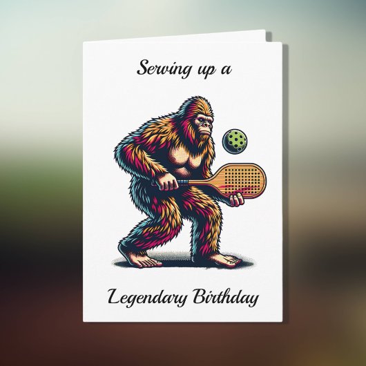 Funny Bigfoot Pickleball Geburtstag Karte