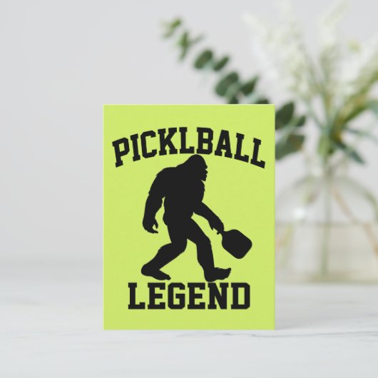 Funny Bigfoot Pickleball Legend Postkarte (Stehend Vorderseite)