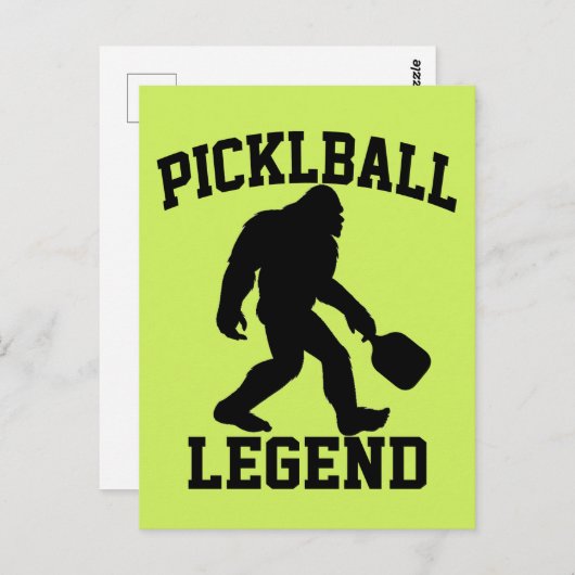 Funny Bigfoot Pickleball Legend Postkarte (Vorne/Hinten)