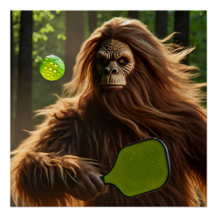 Funny Bigfoot Pickleball Poster