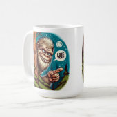 Funny Bigfoot Ping von Behind Tree Kaffeetasse (Vorderseite Links)