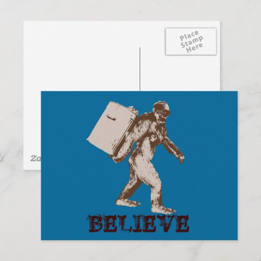 Funny Bigfoot Postkarte (Vorne/Hinten)