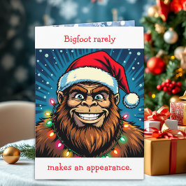 Funny Bigfoot Pun Christmas Karte