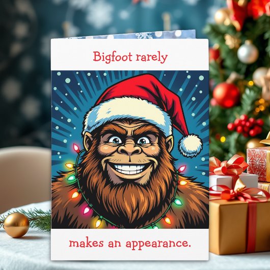 Funny Bigfoot Pun Christmas Karte