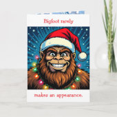 Funny Bigfoot Pun Christmas Karte (Vorderseite)