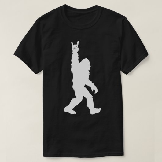 Funny Bigfoot Rock and Roll Tshirt für Sasquatch B (Design vorne)