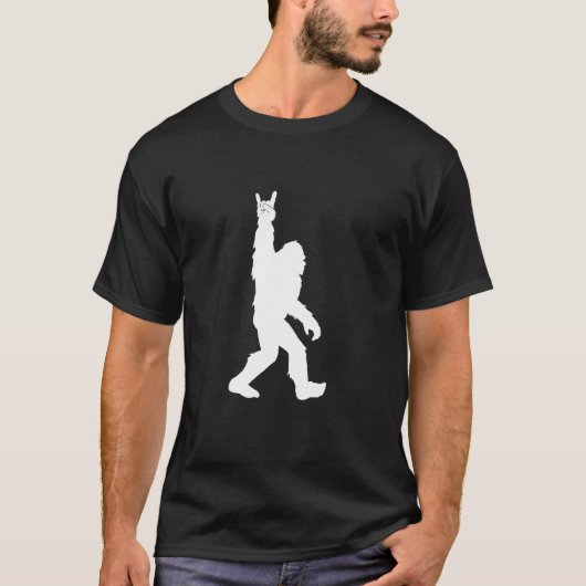 Funny Bigfoot Rock and Roll Tshirt für Sasquatch B (Vorderseite)