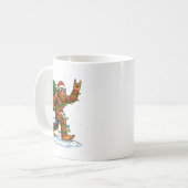 Funny Bigfoot Rock On Christmas Lights Snow Holida Kaffeetasse (Vorderseite Links)