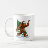 Funny Bigfoot Rock On Christmas Lights Snow Holida Kaffeetasse (Links)