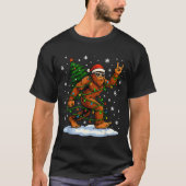 Funny Bigfoot Rock On Christmas Lights Snow Holida T-Shirt (Vorderseite)