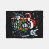 Funny Bigfoot Rock On Pajamas Pjs Christmas Xmas M Fleecedecke (Vorderseite (Horizontal))