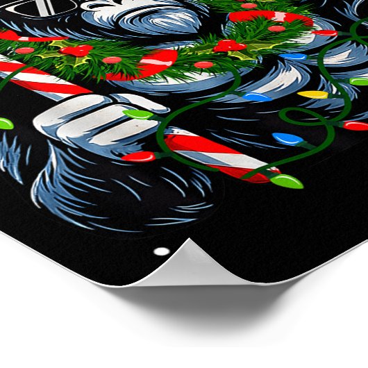 Funny Bigfoot Rock On Pajamas Pjs Christmas Xmas M Poster (Ecke)